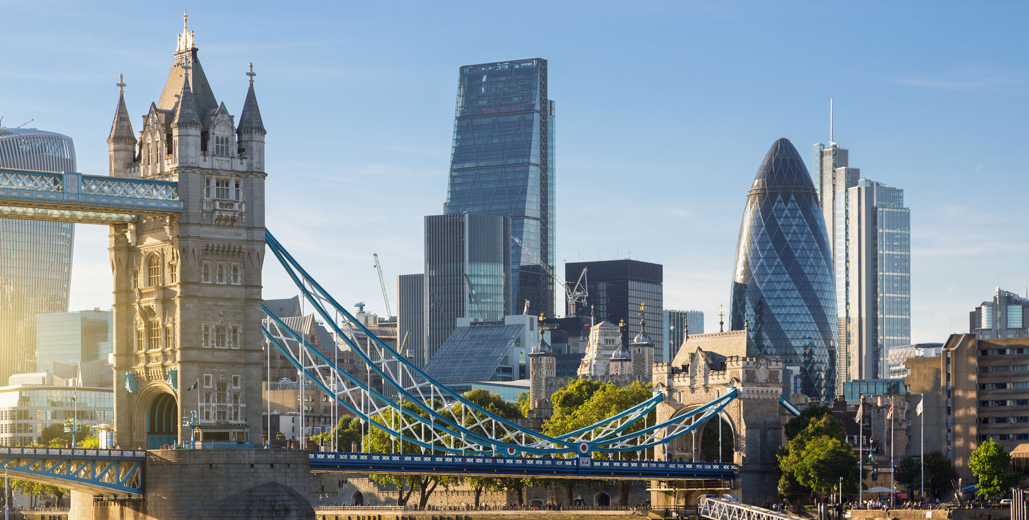 Birds eye view of the London skyline during the day