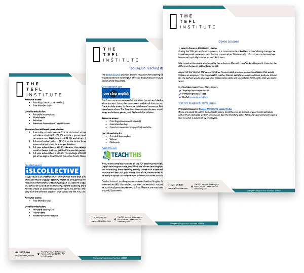 Demo Lessons &</br>Useful Resources