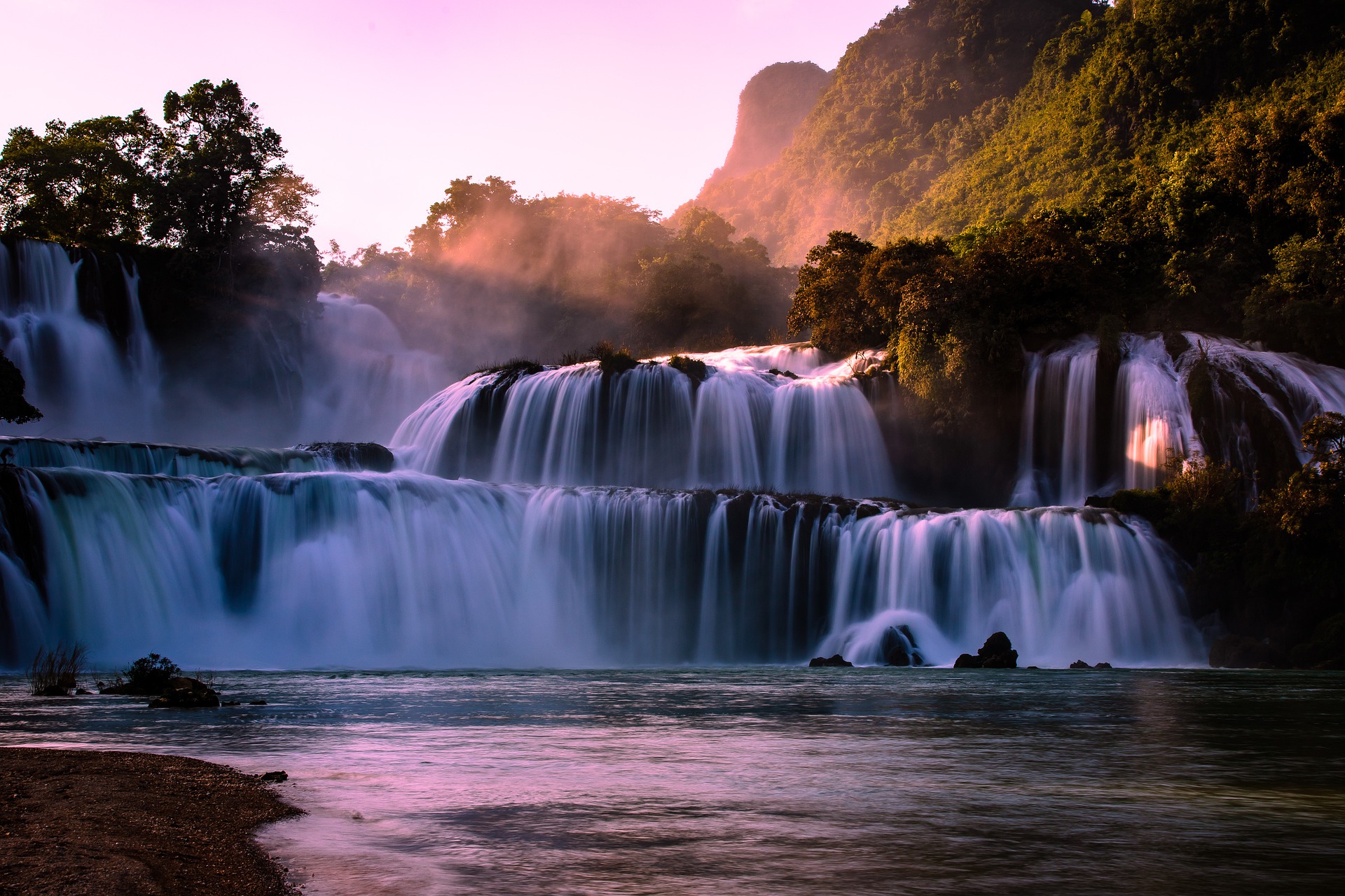 gioc village waterfall - travel to Vietnam and teach TEFL/TESOL