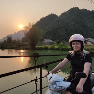 TEFL teacher on scooter in Vietnam