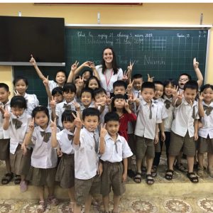 TEFL teacher with her Vietnamese class