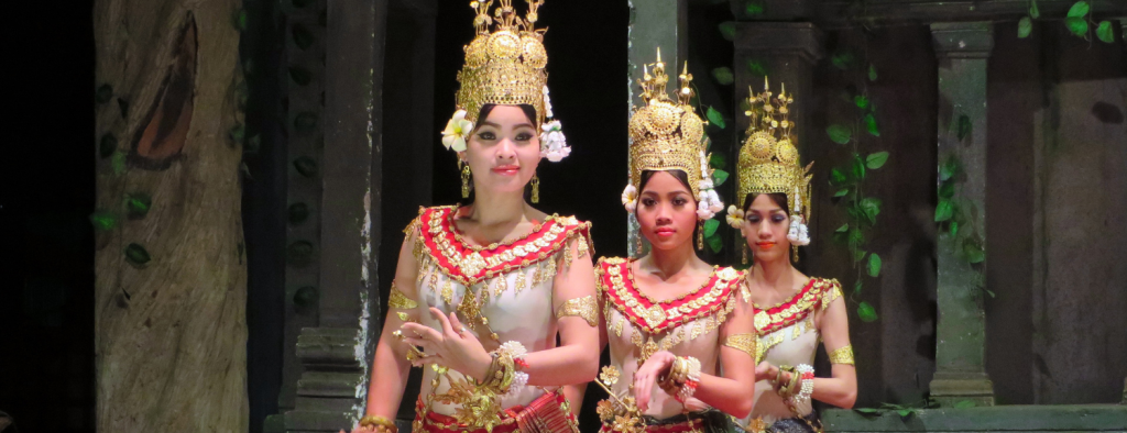 Women in Cambodian cultural attire