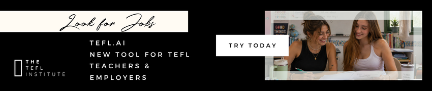 TEFL.ai banner, visit tefl.ai, new site for esl jobs banner
