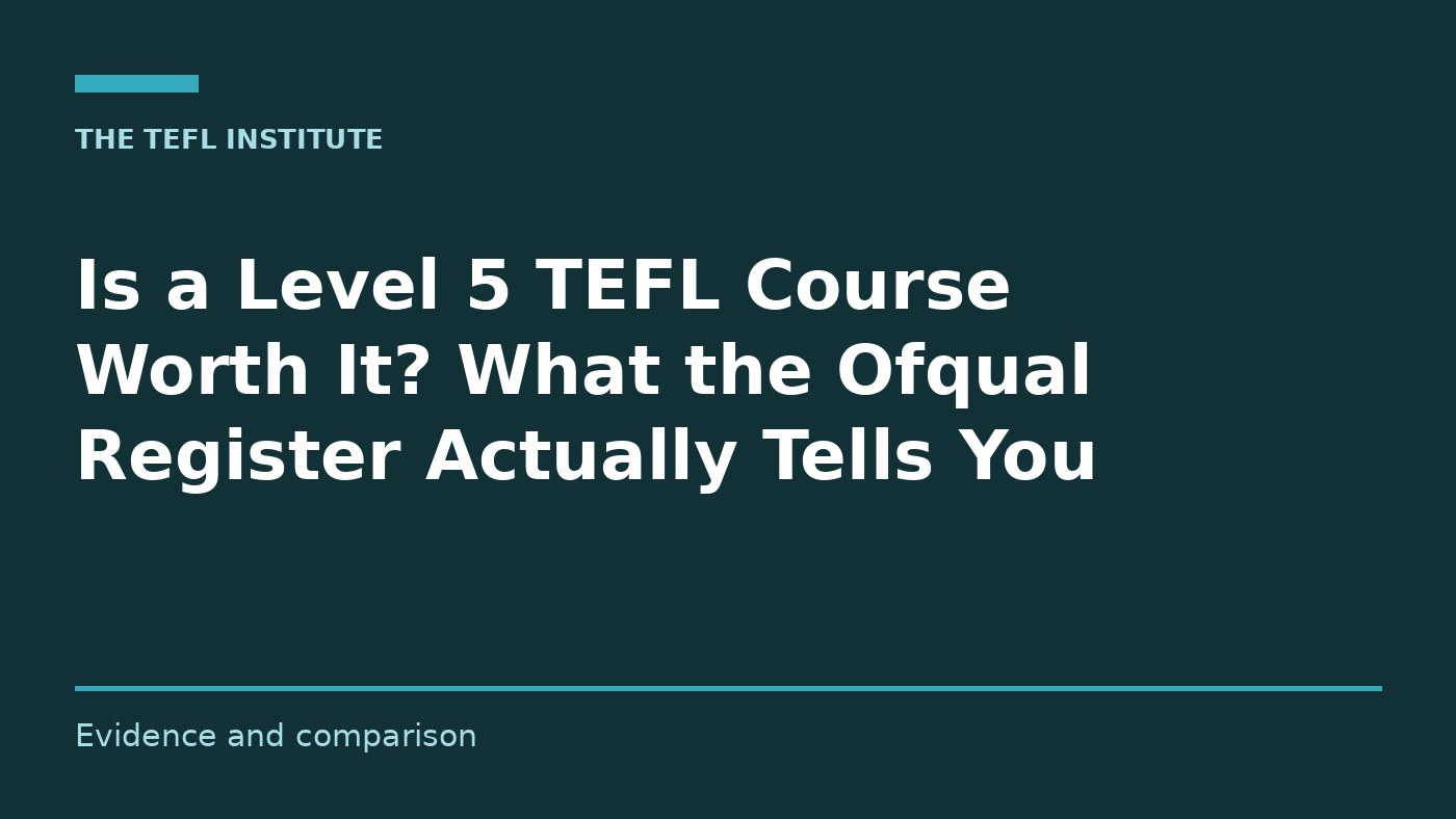 is a Level 5 TEFL course worth it study detail