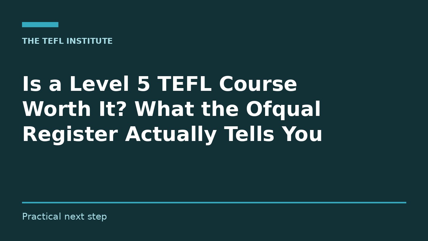 is a Level 5 TEFL course worth it practical guide