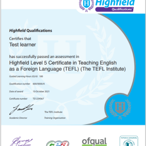 Highfield Level 5 TEFL certification